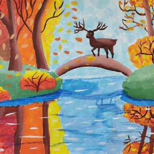 "Олень в осеннем парке"