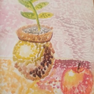 Натюрморт с яблоком