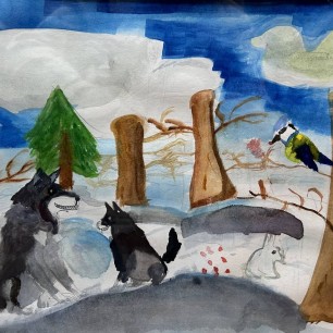 Волки зимой