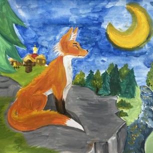 Заскучала лисонька