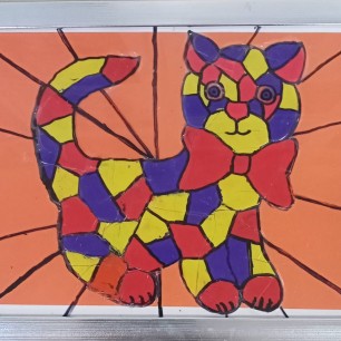 Котейка (пластилиновый витраж)