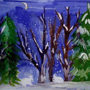 " В зимнем лесу"