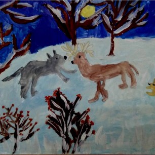 " В зимнем лесу"