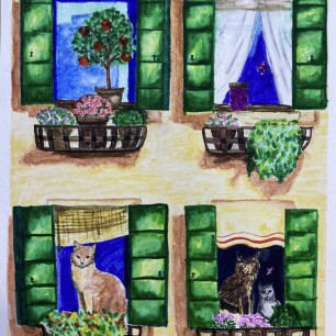 В окнах дома