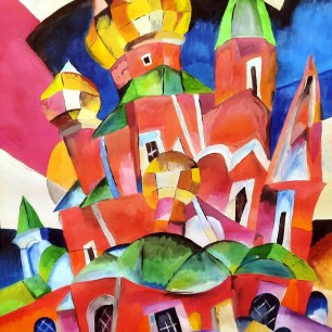 "Красная церковь в стиле АВАНГАРД" по мотивам работы Аристарха Лентулова