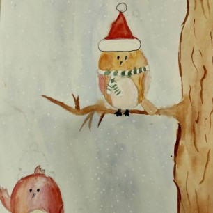 Птенцы в зимней роще