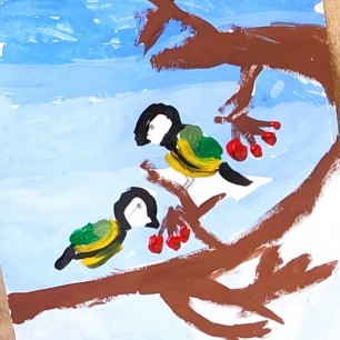 Синички на веточке