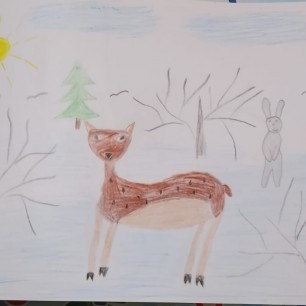 В заснеженном лесу