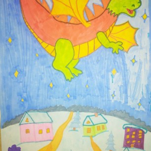 Весёлый новогодний дракон