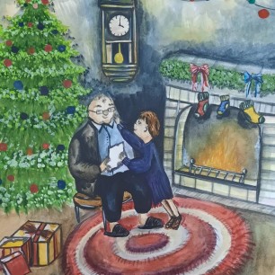 "Новогодняя открытка для дедушки"