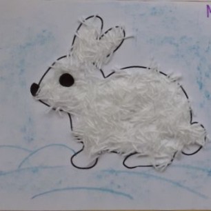 Заяц на снегу