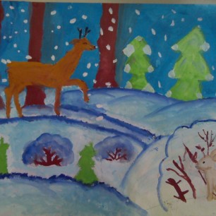 Олень и зайчик