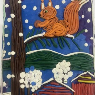 «Белочка зимой»