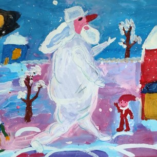 Зимняя сказка. Дружба со снежным великаном.