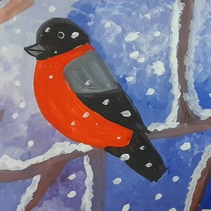 Посмотри, прилетели снегири!