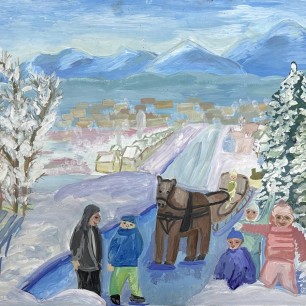 Вид на город и горы