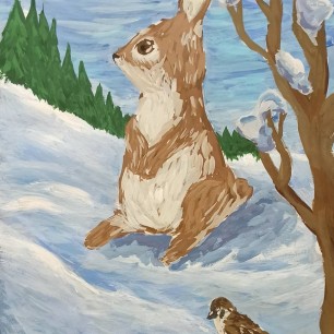 Зайчик и воробей