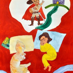 Иллюстрация к сказке Шарля Перро "Кот в сапогах"