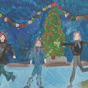 С подружками на катке