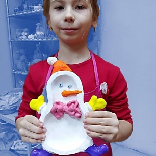 Тарелка Снеговик
