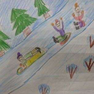 "Ребята на горке!"