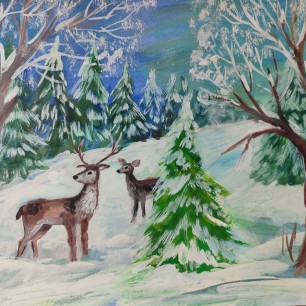 Тихо в зимнем лесу