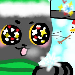 «Котик и снежинка»