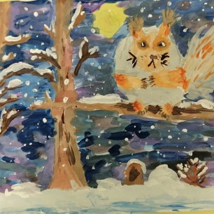 Пушистая белка