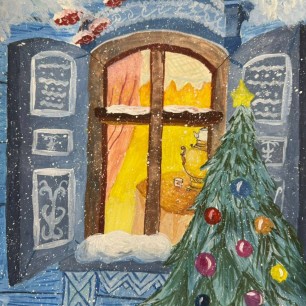 Елка зажигает огни