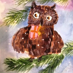 "Новогодний подарок для совенка"