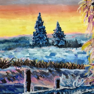 Закат на окраине города