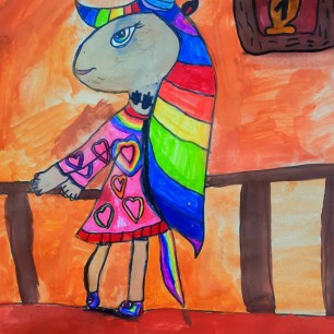 Единорог на уроке танца