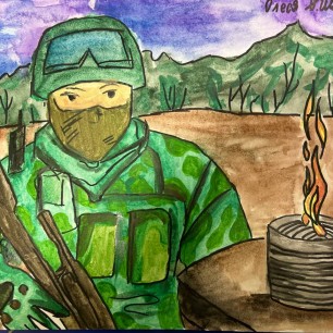 Огонь наших сердец в блиндажных свечах для вас, наши защитники!