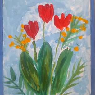 Свежий весенний букет для мамы