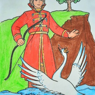 рисунок "Царевич и Царевна-лебедь"