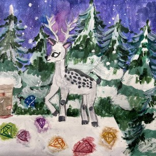 Иллюстрация к сказке П.П. Бажова «Серебряное копытце»