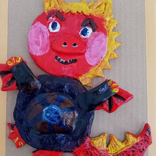 Год Дракона (соленое тесто, акрил)