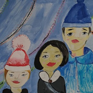 На прогулке всей семьёй