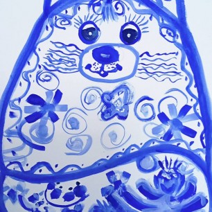 Котик в Гжели