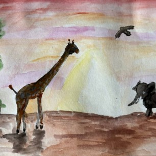 Закат в саванне