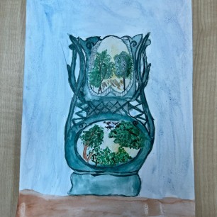 Ваза с пейзажем