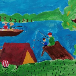 Всей семьёй на рыбалку