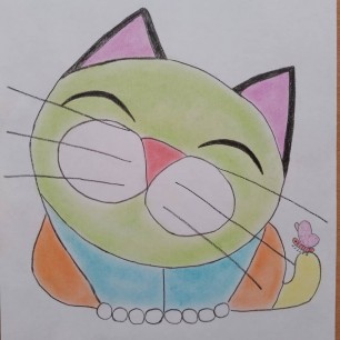 Котик и бабочка