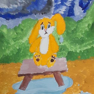 Зайка под дождем