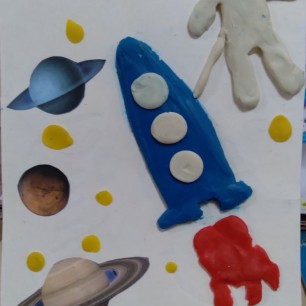 "Космонавт в космосе"