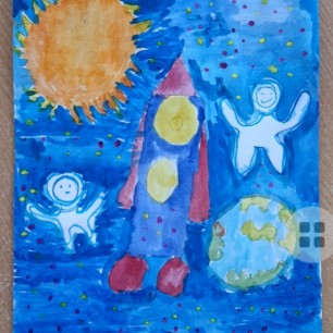 "Космонавты в космосе"