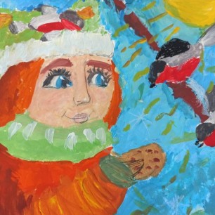 Любопытные снегири