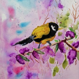 Птичка в сирени