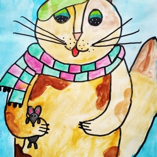 Кот художник