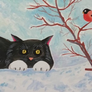 Котик зимой.